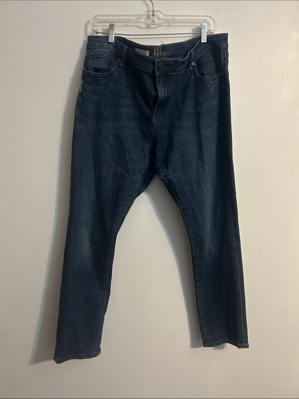 Kuth for the Kloth Katy Boyfriend Dark Blue 5 pocket  distressed Jeans